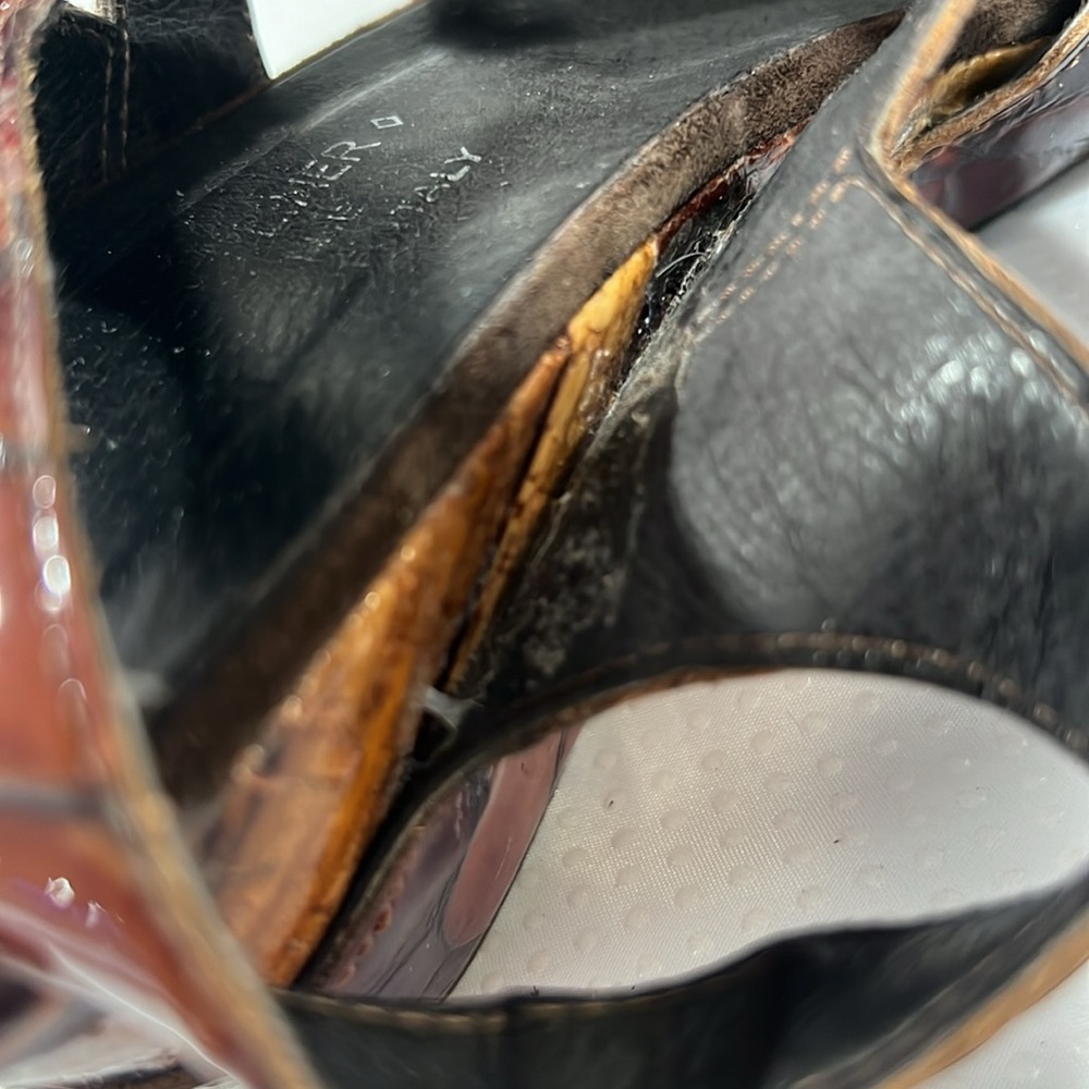 Donald J Pliner Women’s Sz 7 Tortoise Shell Platform Wedge Made in Italy - Picture 11 of 16
